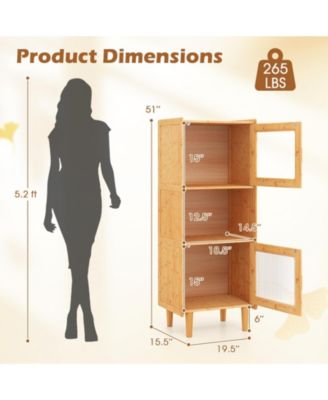 3-Cube Wicker Storage Cabinet with Open Compartment For Living Room