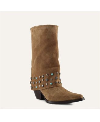 Arianna Old Gold  Leather Cowgirl Boots - Stylish Western Footwear & Comfort By Buck & Brana