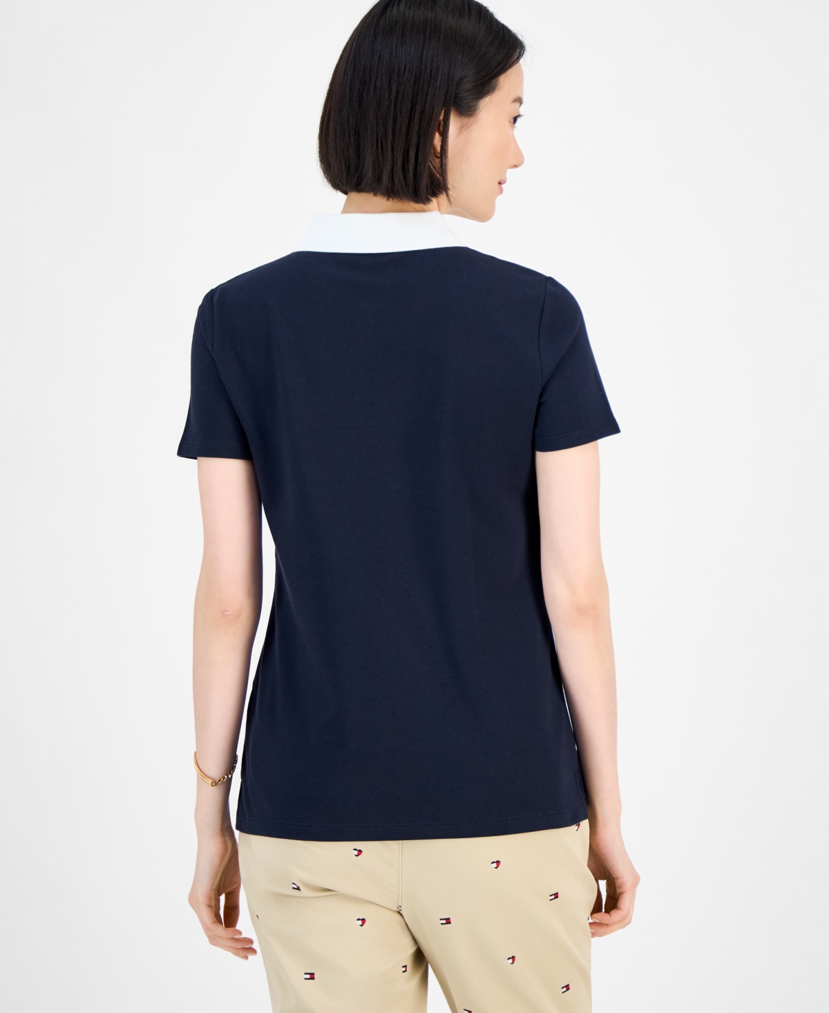 Tommy Hilfiger Women's Pieced Pique Short-sleeve Polo Shirt In Multi