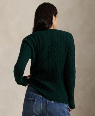 Women's Cable Wool-Cashmere Crew Neck Sweater
