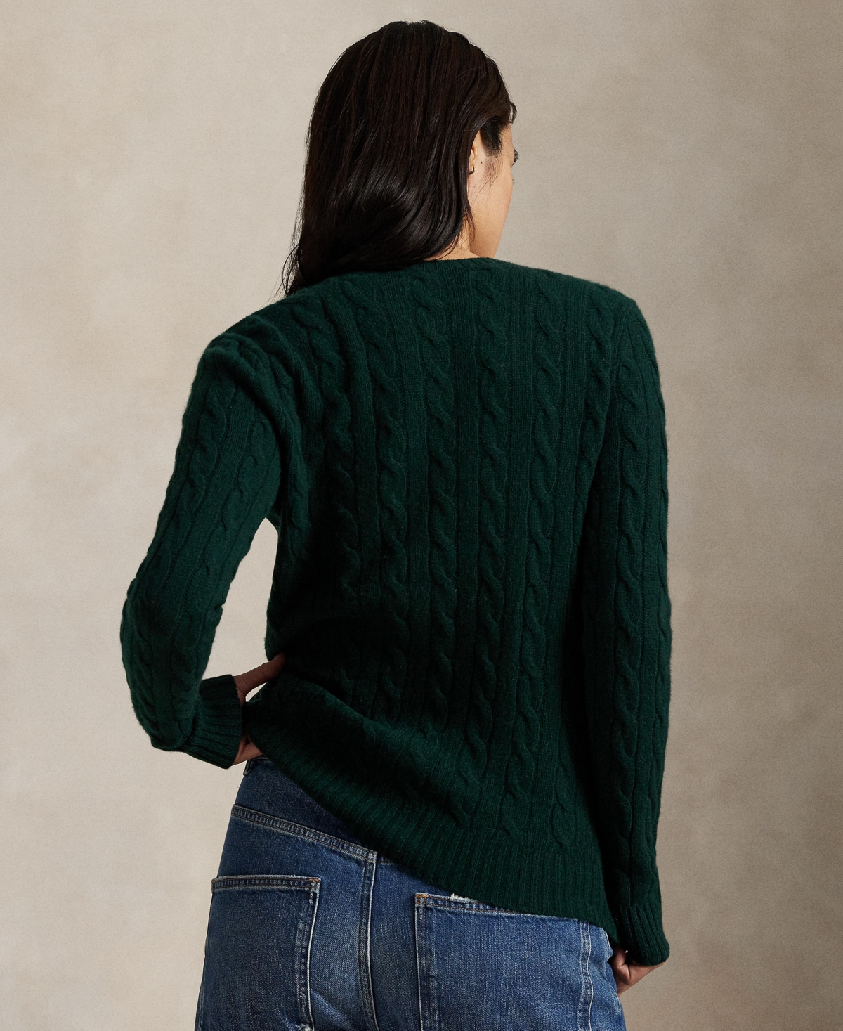 Polo Ralph Lauren Women's Cable Wool-cashmere Crewneck Sweater In Green