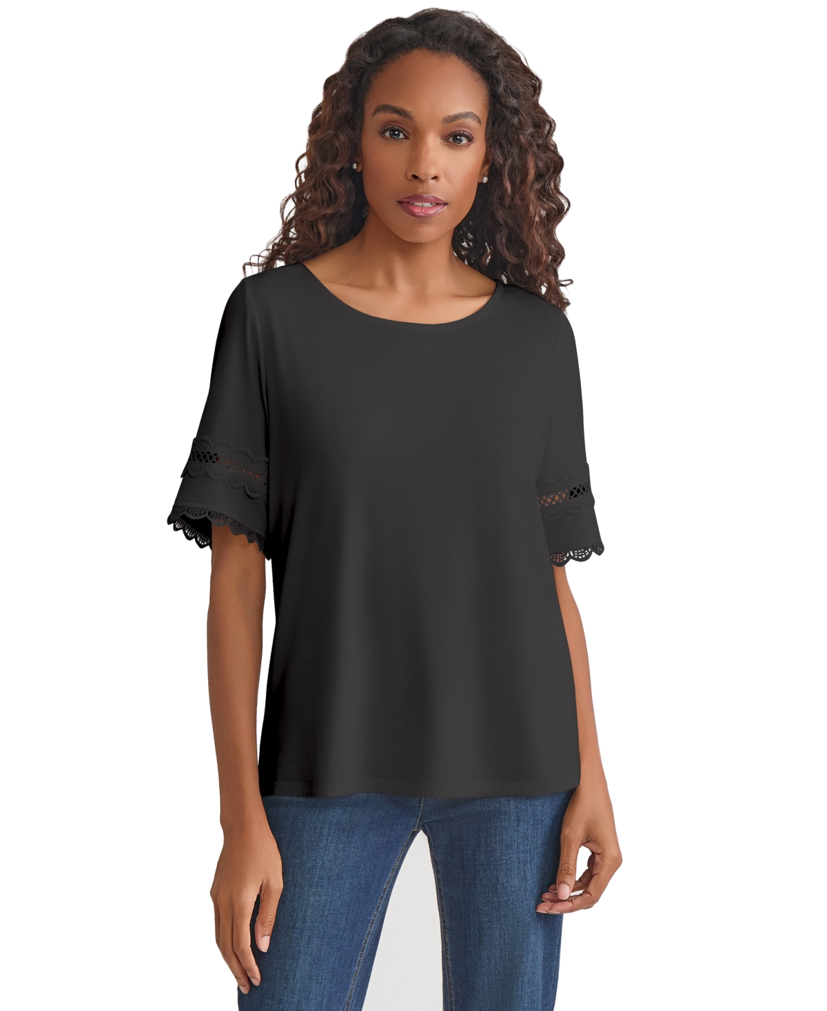Women's Round-Neck Slouchy Blouse - Jones White