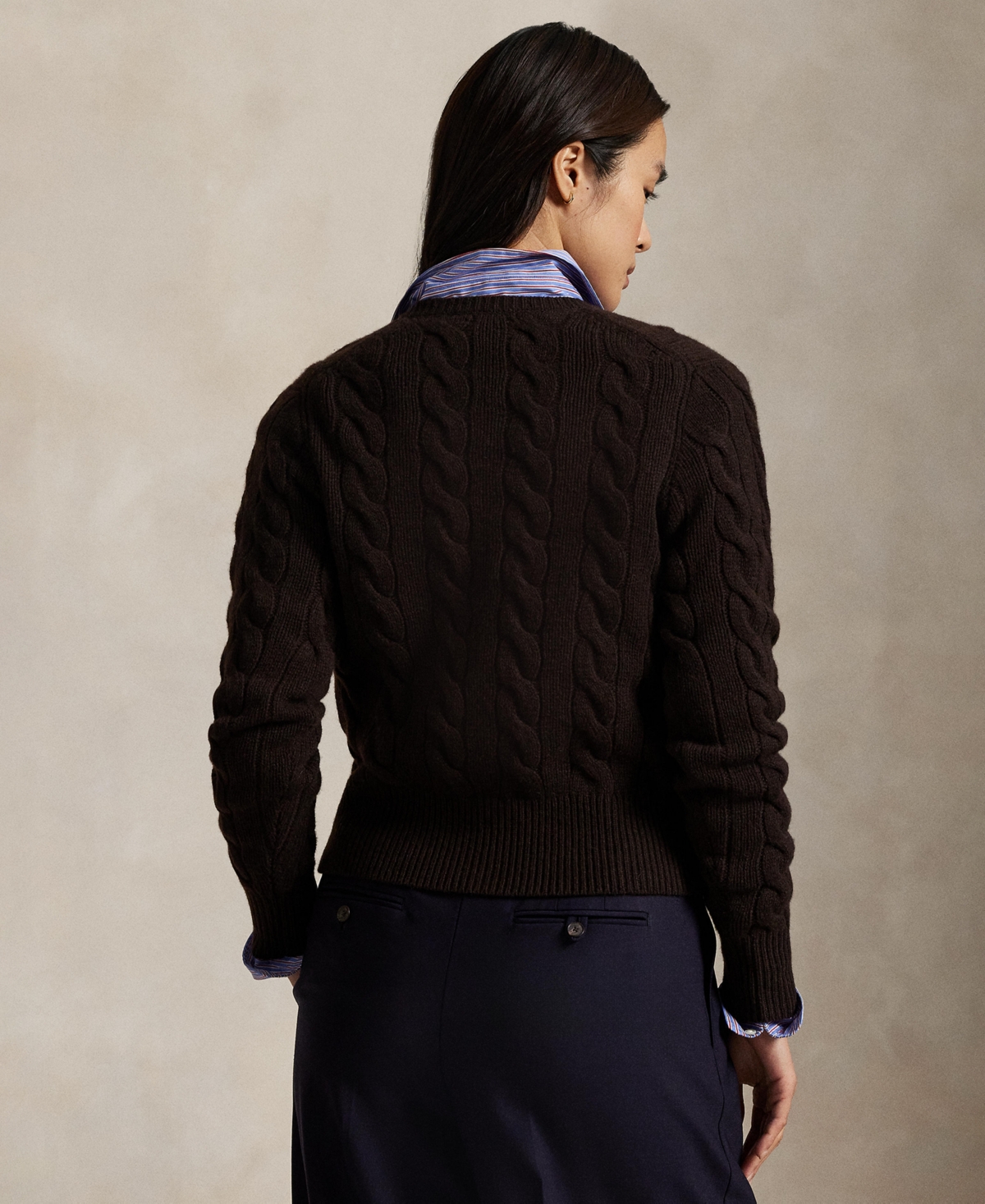 Polo Ralph Lauren Women's Cable-knit Wool-cashmere Cardigan In Multi