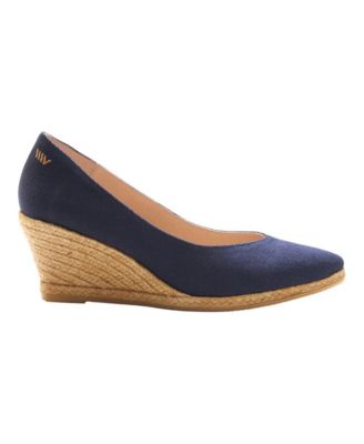 Women's Roses Canvas V Cut Espadrille Wedges