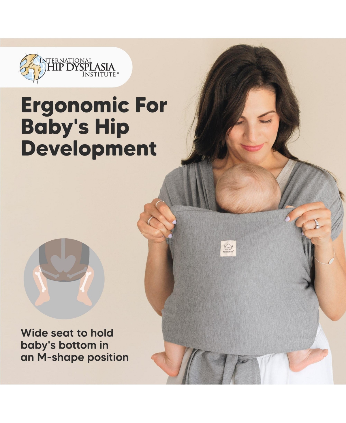 KeaBabies D-Lite Baby Wrap Carrier, Adjustable Sling, Newborn, Infant, Toddler 7-44lbs