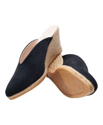Truja Suede Espadrille Mule Wedges