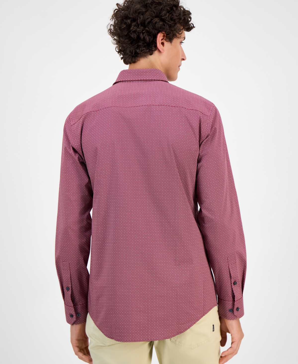 Alfani Men's Slim-Fit Spots Macro Diamond Print Dress Shirt, Macy's Exclusive
