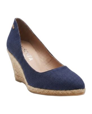 Women's Roses Canvas U Cut Espadrille Wedges Slip on