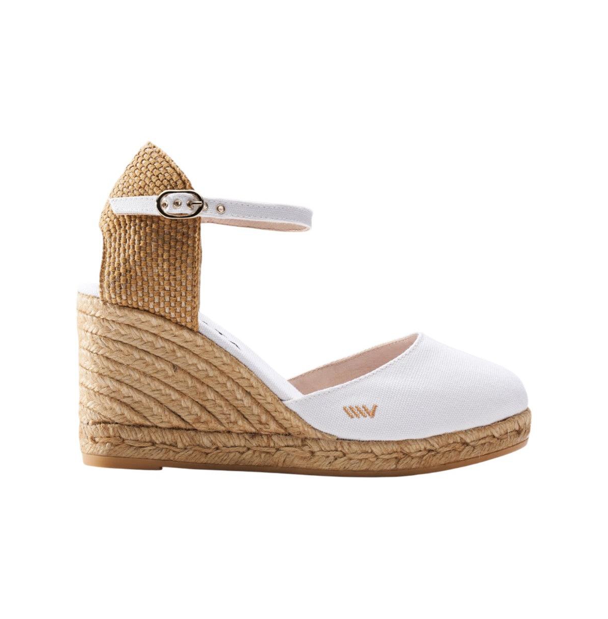 Satuna Limited Edition Canvas Espadrille Wedges - White
