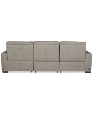 Miren 3-Pc. Fabric Chaise Sectional with 2 Power Headrest Recliners, Exclusively at Macy's