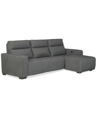 Miren 3-Pc. Fabric Chaise Sectional with 2 Power Headrest Recliners, Exclusively at Macy's
