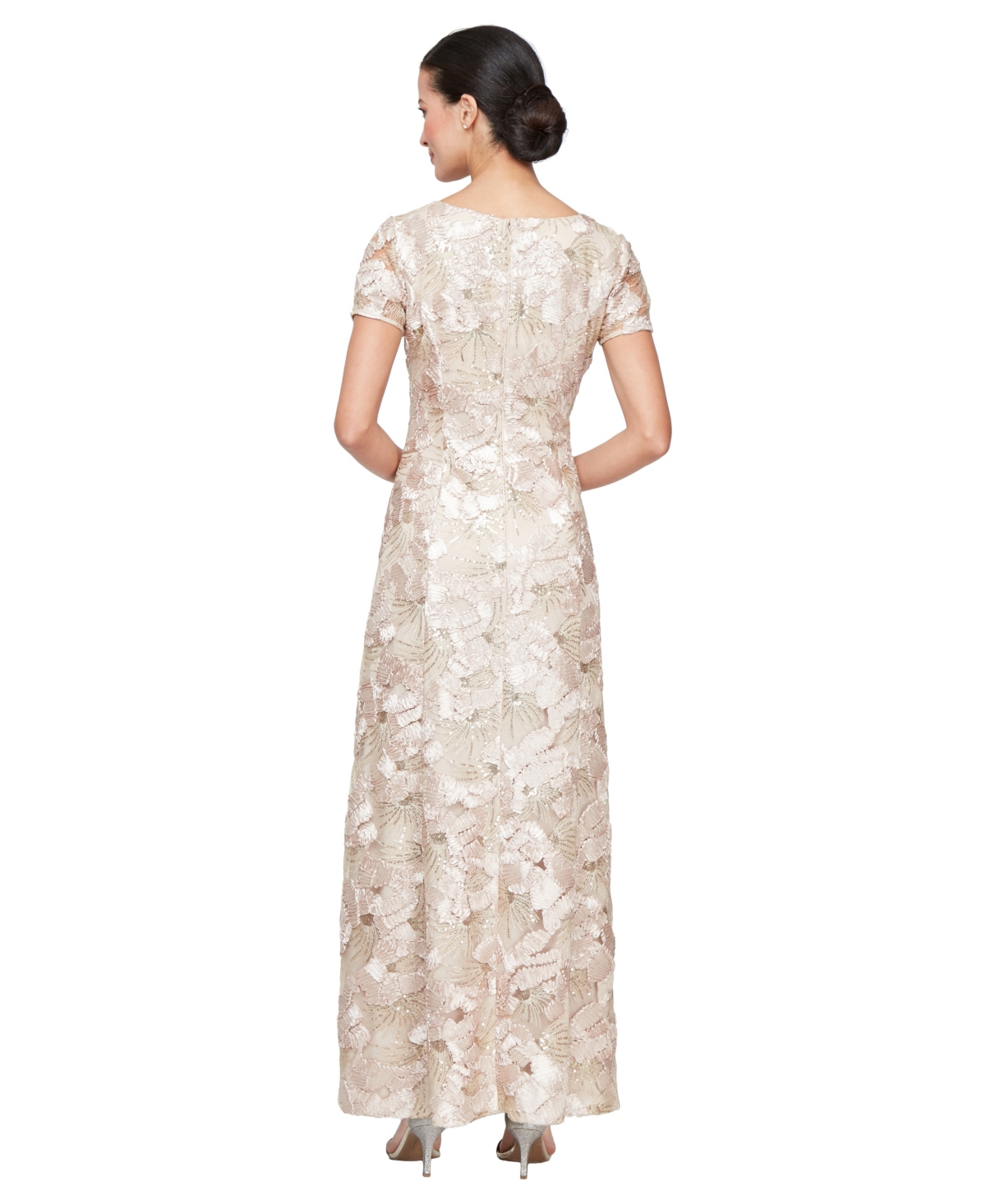 Alex Evenings Women's Soutache Sequined Evening Gown In Neutral