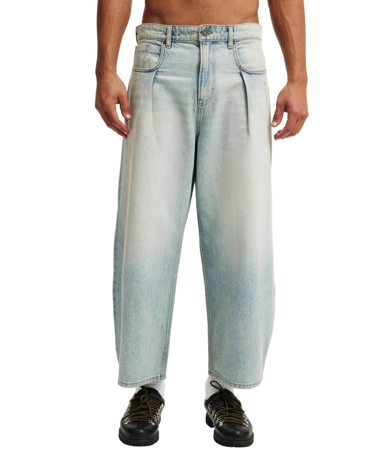 Men's Baggy Balloon Jeans - Pleat rampage blue