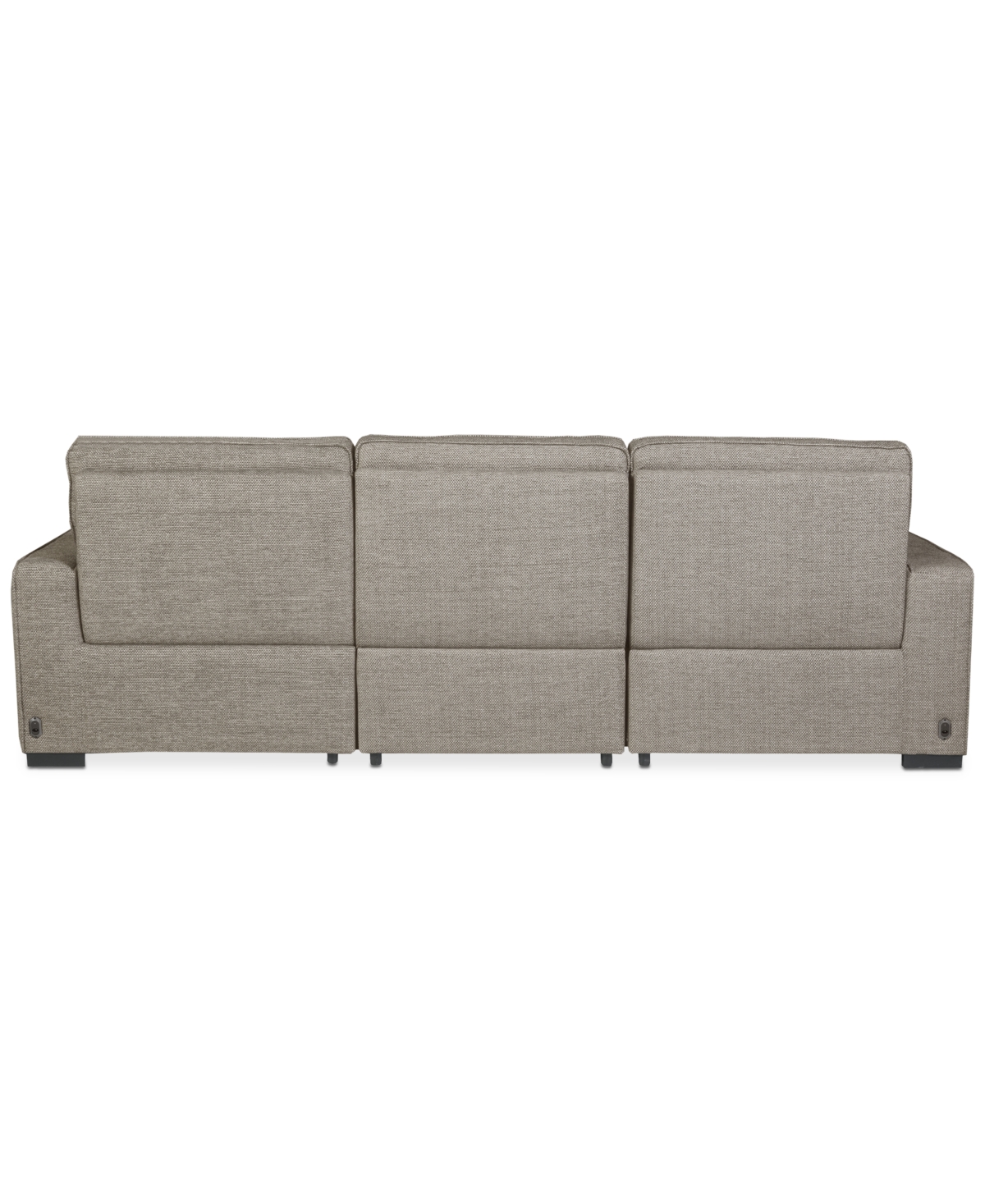 Macy's Miren 3-pc. Fabric Sectional With 3 Power Headrest Recliners, Exclusively At  In Brown