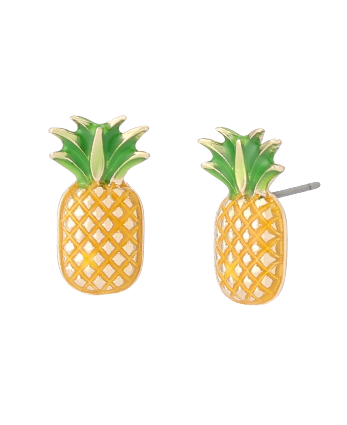 Backyard Pineapple Stud Earrings - Yellow, Gold