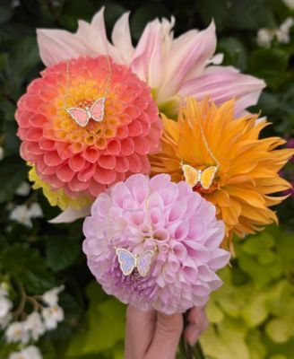 Butterfly Necklace with Lab-Grown Opal in 14k Gold Plated Sterling Silver