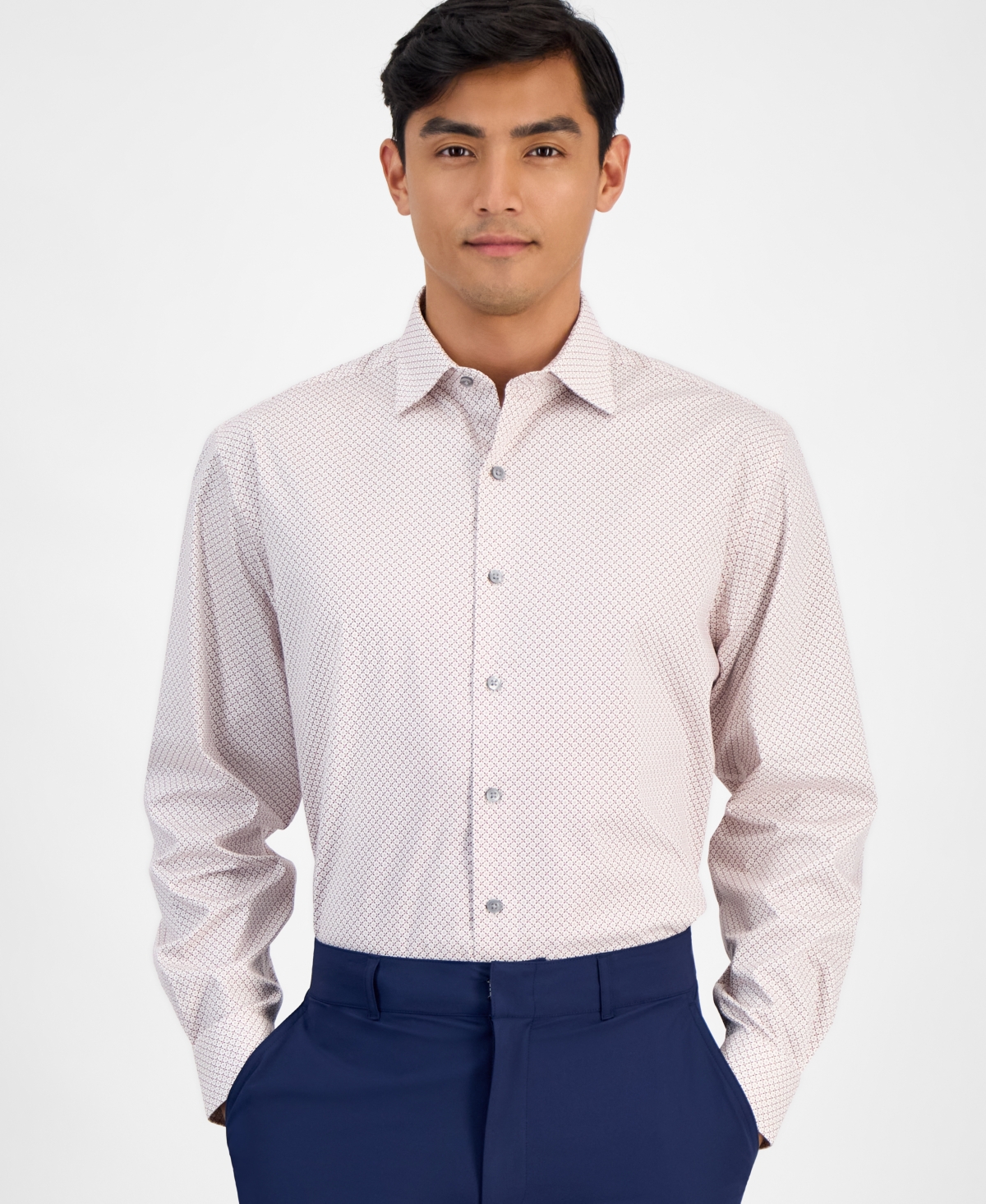 Alfani Men's Regular-Fit 4-Way Stretch Micro-Dot Dress Shirt, Created for Macy's