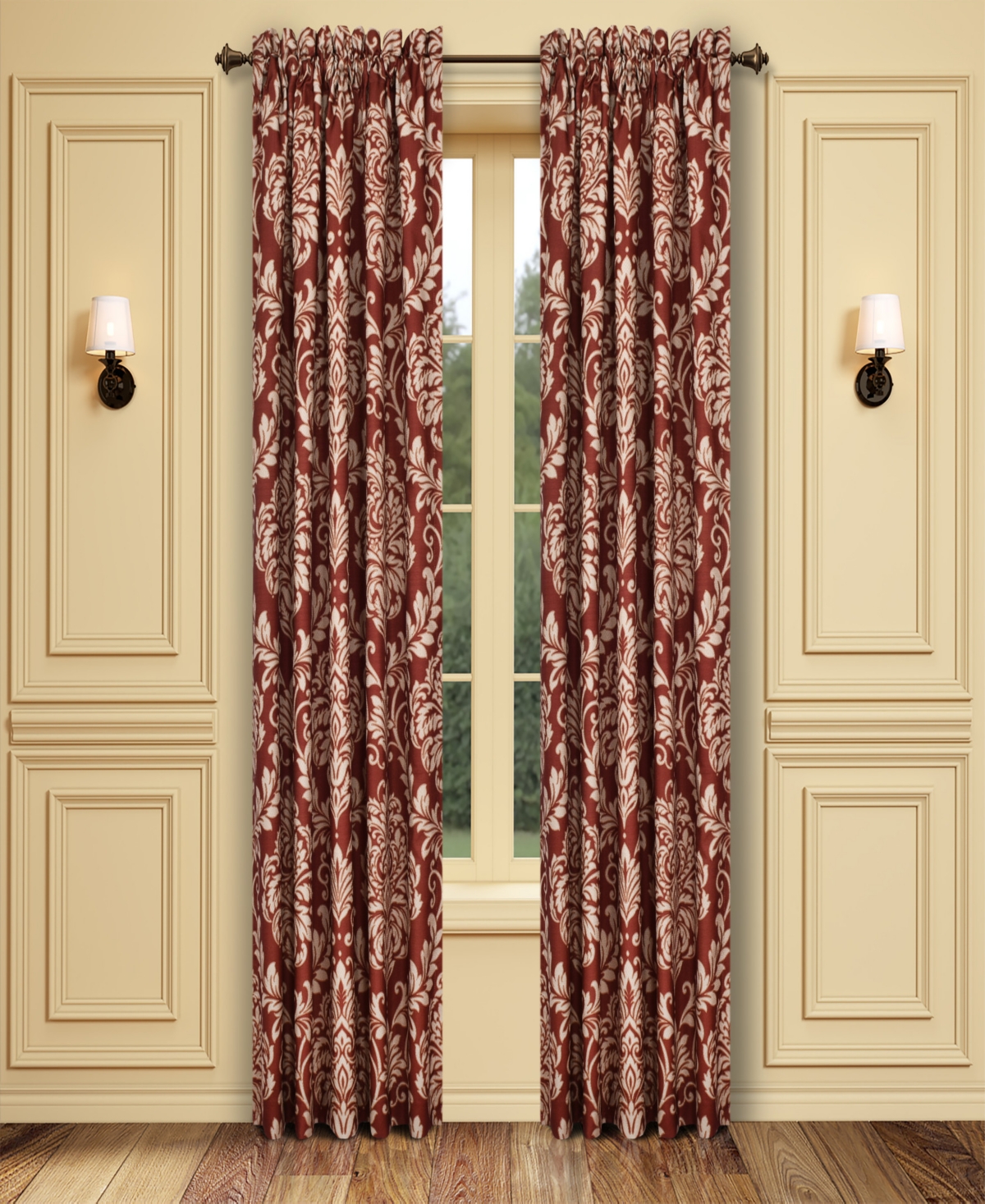 Lazia Window Panel Pair, 50" x 84" - Red