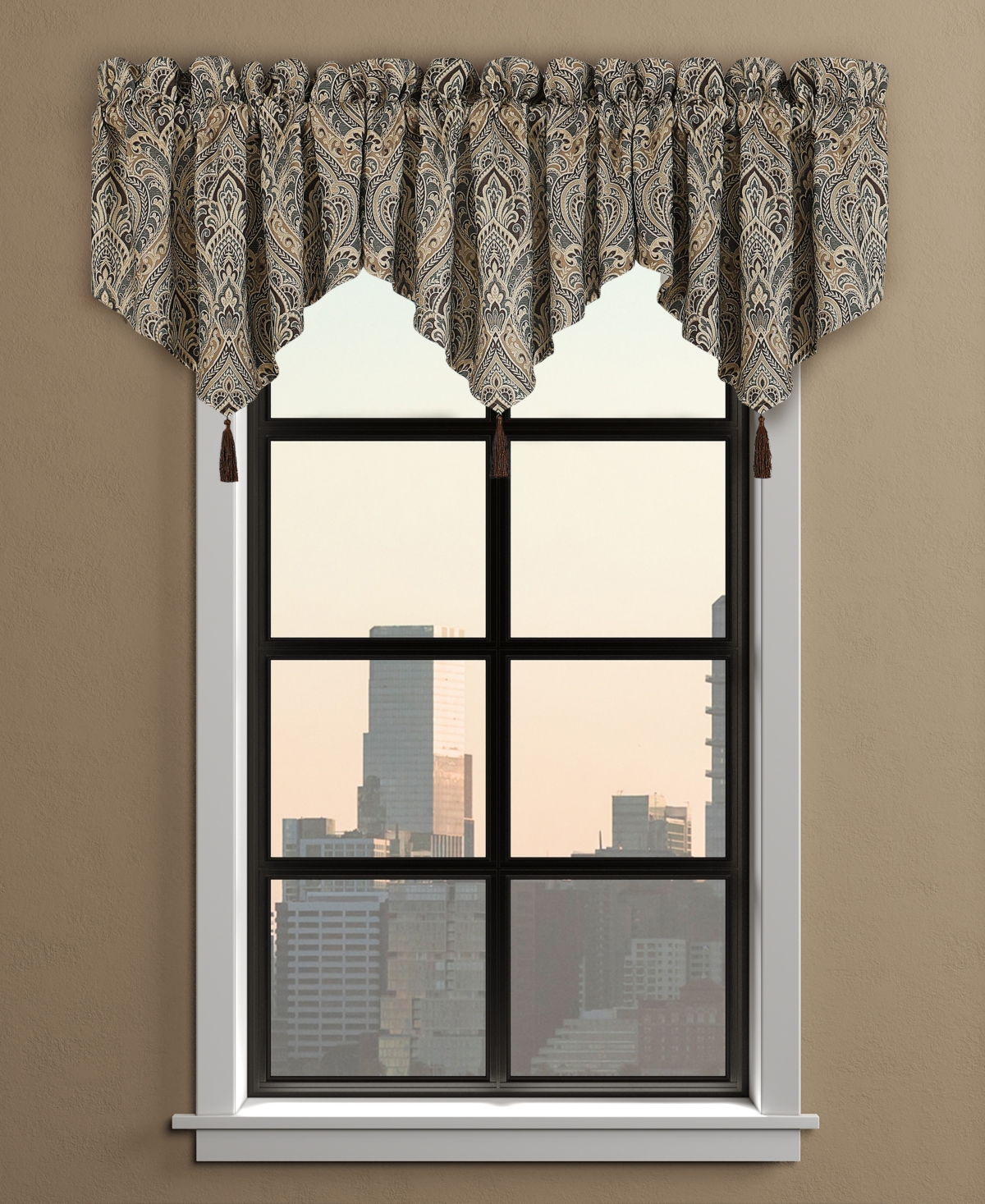 Maren Window Ascot Valance, 41" x 20" - Chocolate