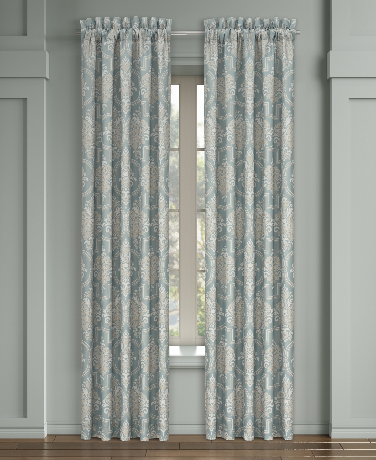 Tranquility Window Panel Pair, 50" x 84" - Aqua