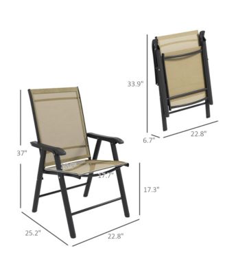 Set of 4 Outdoor Folding Chairs for Patio, Camping, Beach,