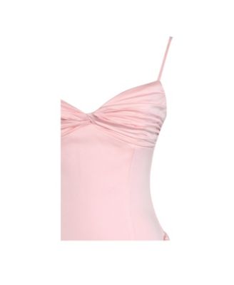 Women's Najwa Baby Pink Ruched Breast Drop Waist Maxi Dress