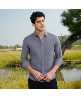 Men's Aegean Blue Grainy Shirt