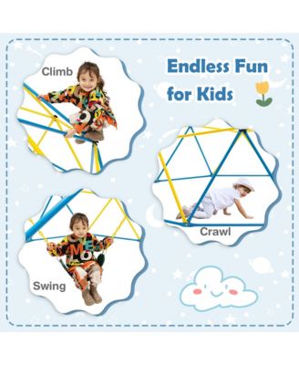 10 FT Climbing Dome with Swing Outdoor Kids Play Jungle Gym