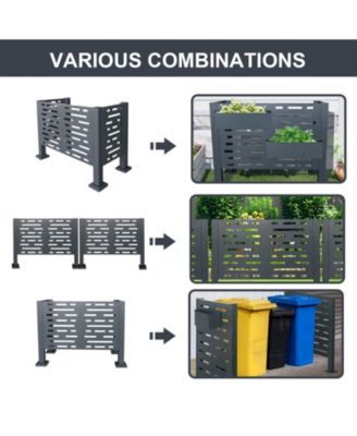 3ftx2ft Air Conditioner Fence Metal Privacy Fence Cover with 3- Fence Panels