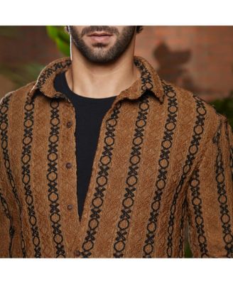 Men's Chocolate Brown & Onyx Black XOXO-Tactile Shirt