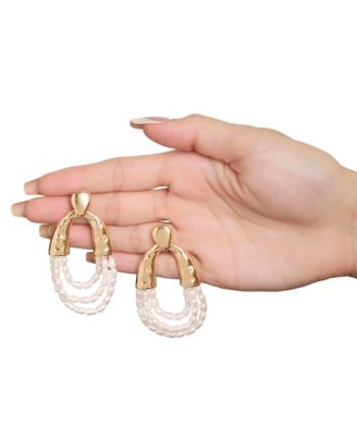 Multi-Strand Beaded Loop Earrings