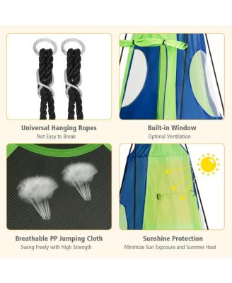 40'' Kids Hanging Chair Swing Tent Set Hammock Nest Pod Seat