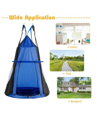 40'' Kids Hanging Chair Swing Tent Set Hammock Nest Pod Seat