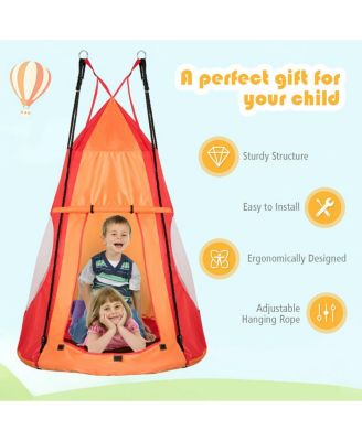 40'' Kids Hanging Chair Swing Tent Set Hammock Nest Pod Seat