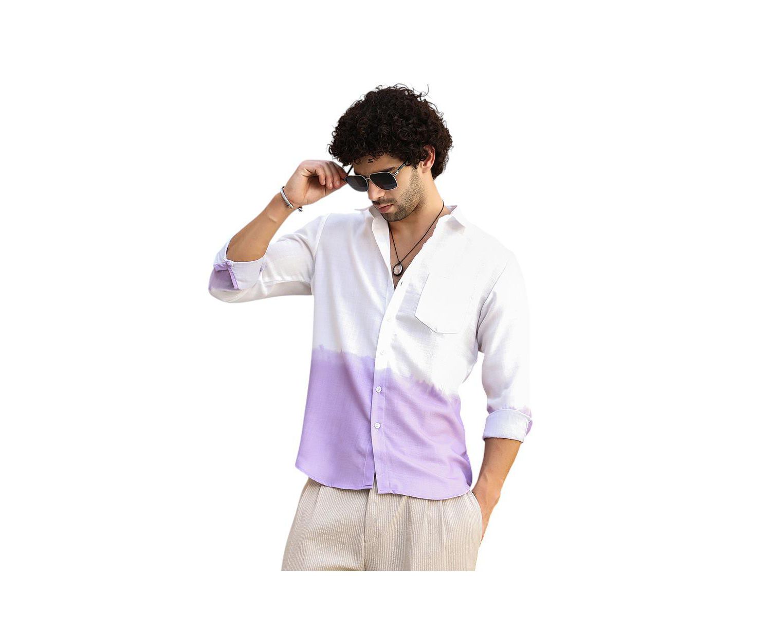 Men's Ombre-Plunge Regular Shirt