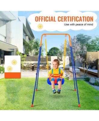 Toddler Swing Sets for Backyard Swing Set with 4 Sandbags Foldable