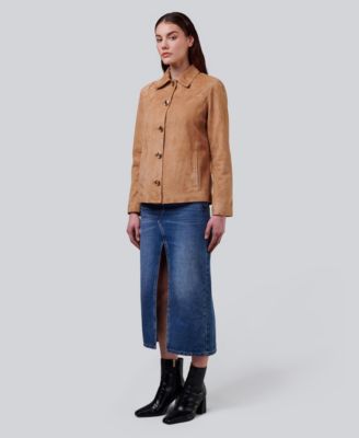 Women's Suede Shirt Jacket, Created For Macy's