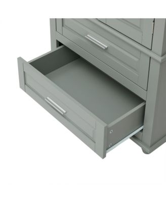62.5"H Tall Storage Cabinet with 2 Drawers for Bathroom or Office Use