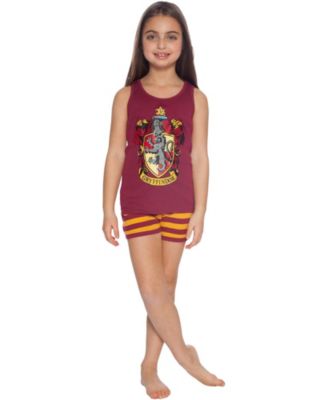 Big Girls Hogwarts All Houses Crest 2 Piece Tank Top and Short Kids' Pajama Set