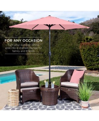 7.5ft Heavy-Duty Outdoor Market Patio Umbrella w/ Push Button Tilt, Easy Crank