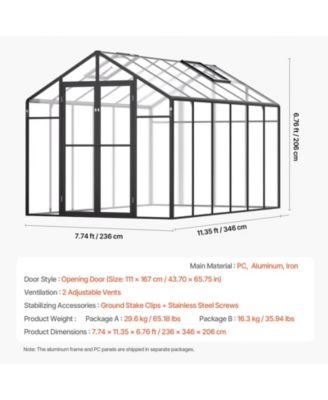 Polycarbonate Greenhouse Outdoor Walk-in Greenhouse for Garden
