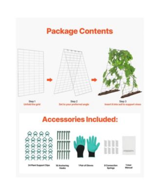 Foldable A-Frame Metal Garden Trellis for Climbing Plants Cucumbers and Vegetables