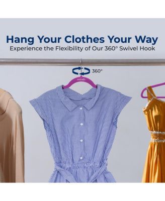 100 Pack Velvet Hangers - Non-Slip Felt with 360&amp;#xB0; Swivel Hook, Space-Saving, Ultra-Thin, Lightweight for Shirts