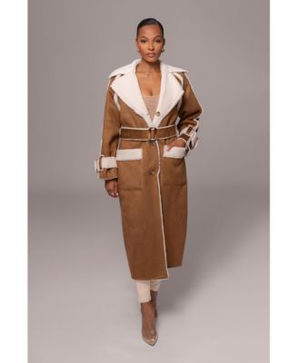 Women's Suede And Sherpa Reversible Coat