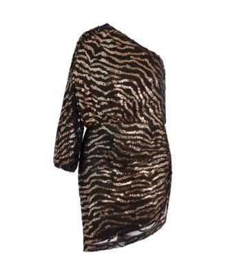 Plus Size Sequin Stripe Dress