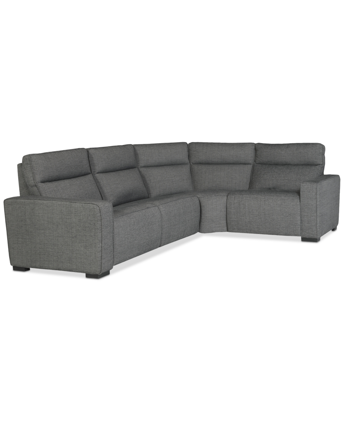Macy's Miren 4-pc. Fabric Sectional With 2 Power Headrest Recliners, Exclusively At  In Gray