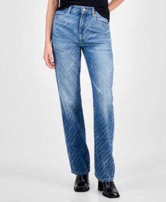 Women's Logo Straight-Leg Jeans