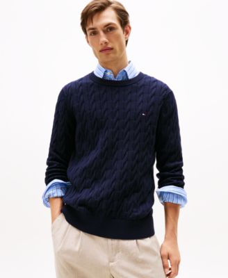 Tommy Hilfiger - Men's Classic Cable Crewneck Sweater
