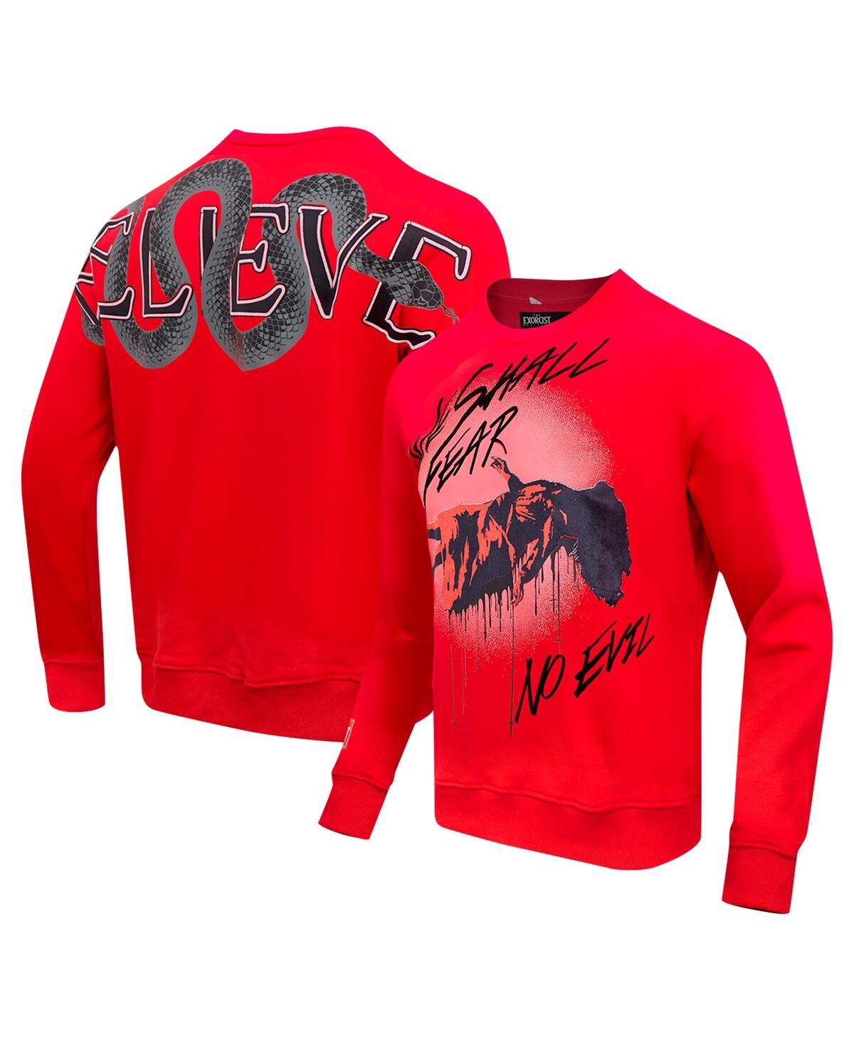 Men's Red The Exorcist We Shall Fear Pullover Sweatshirt - Red