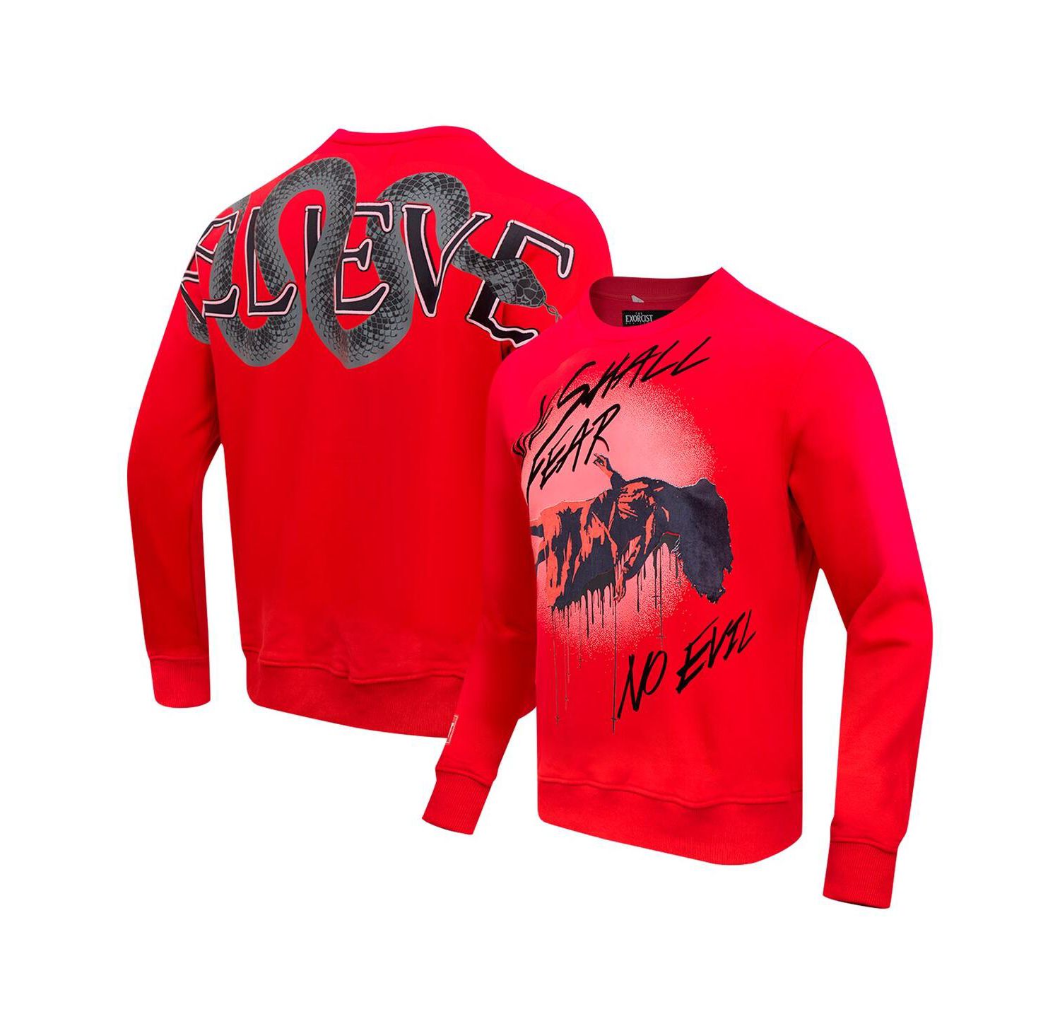 Men's Red The Exorcist We Shall Fear Pullover Sweatshirt